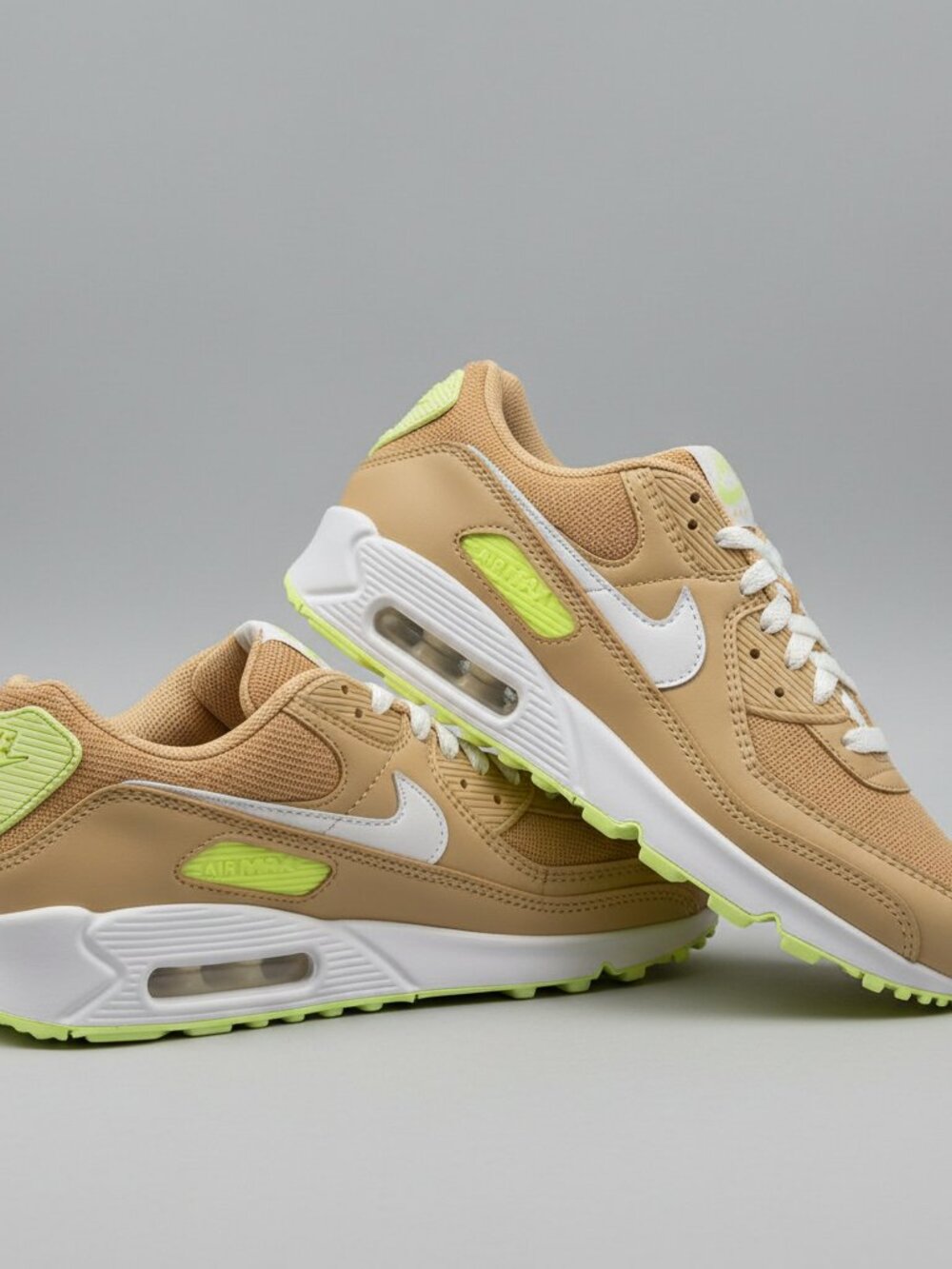 Nike Air Max 90 Light Bone Lime Sneakers Size 8.5